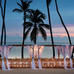 Dinner reception the beach at Hilton La Romana, an All Inclusive Adult Resort