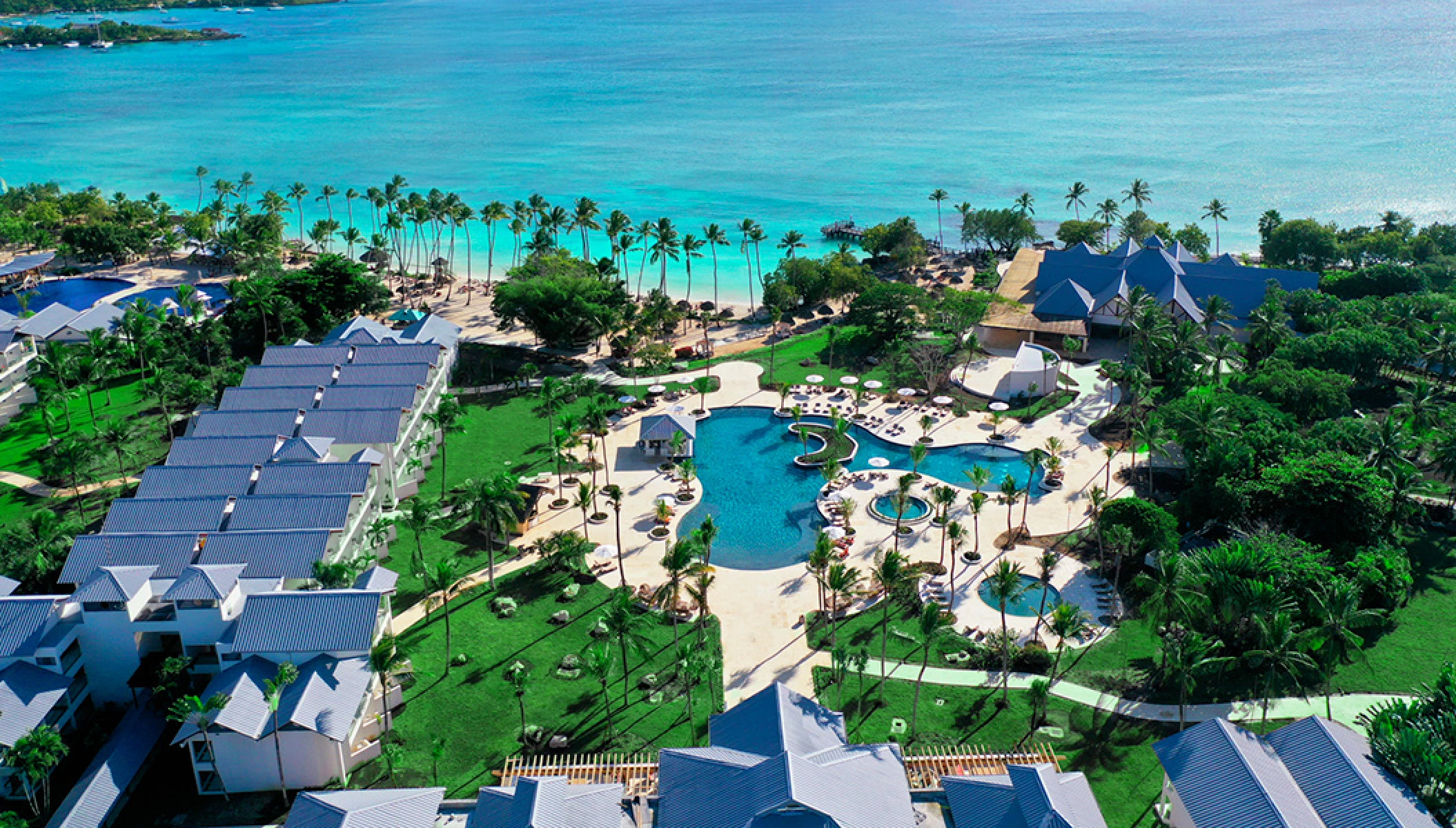 Aerial view of main pool at Hilton La Romana, an All Inclusive Adult Resort