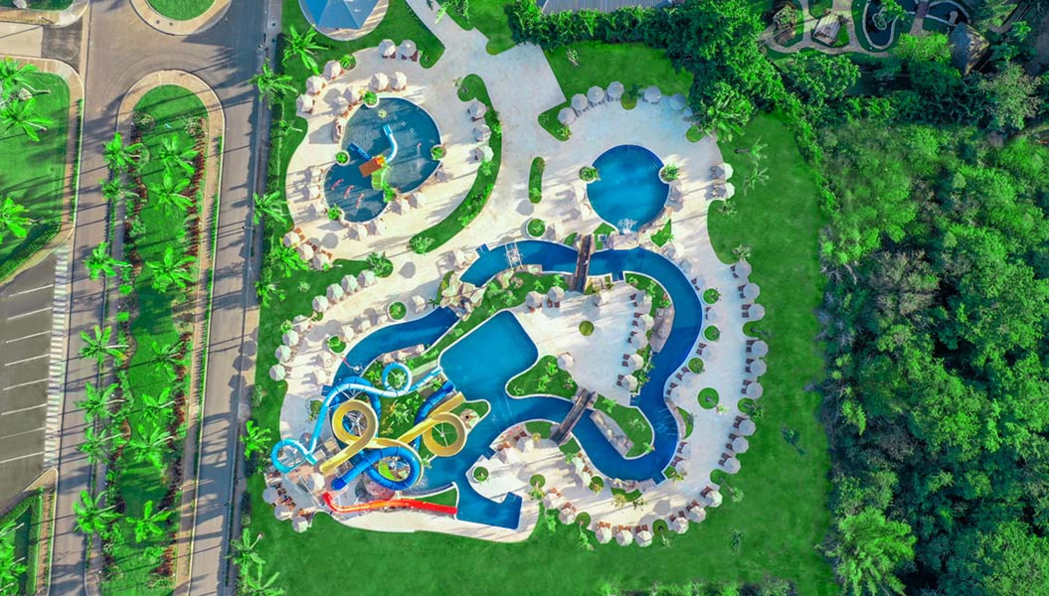 Aerial view water park at Hilton La Romana, an All Inclusive Adult Resort