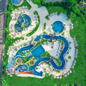Aerial view water park at Hilton La Romana, an All Inclusive Adult Resort