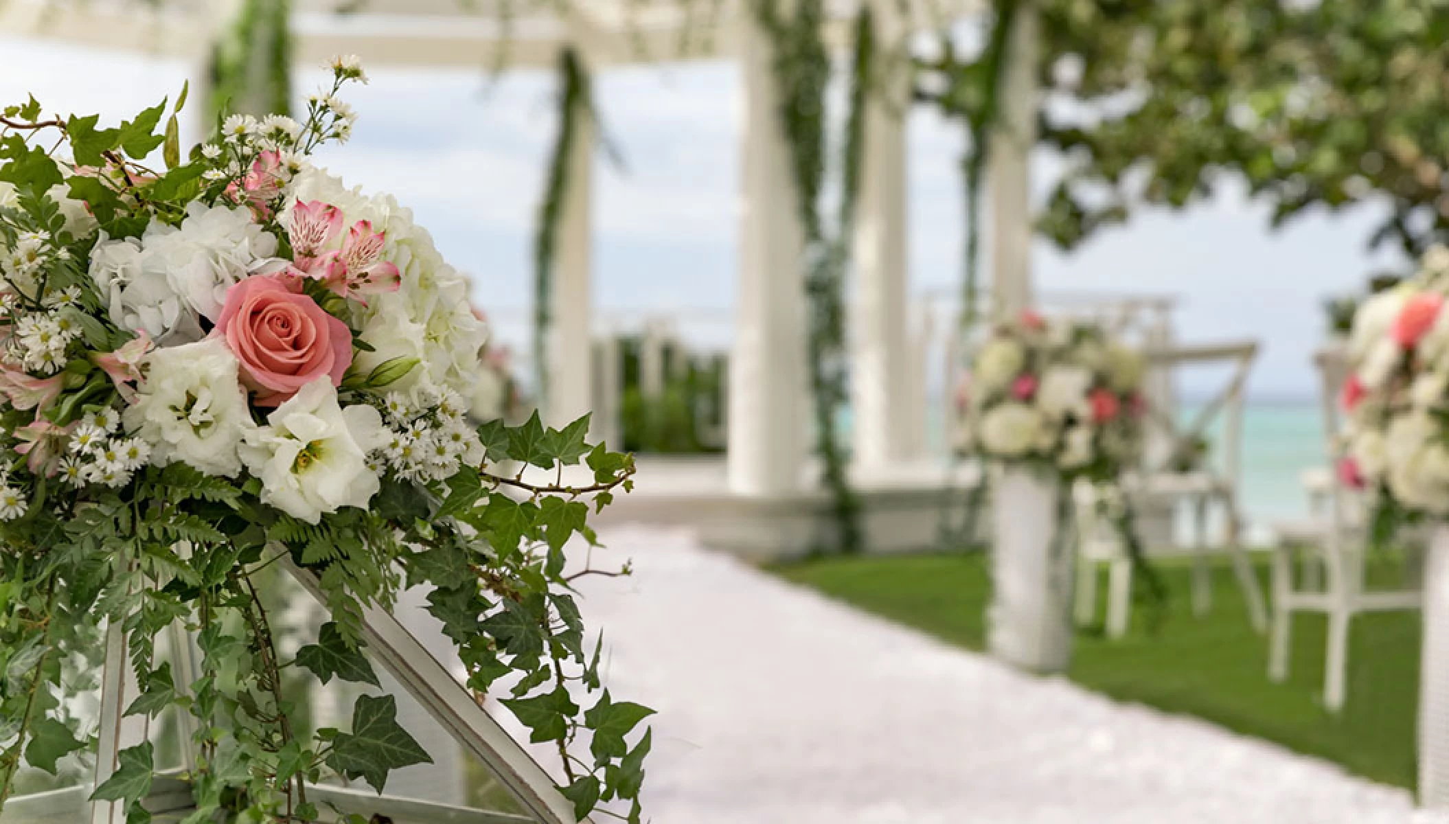 Decor on the wedding gazebo at Hilton La Romana, an All Inclusive Adult Resort