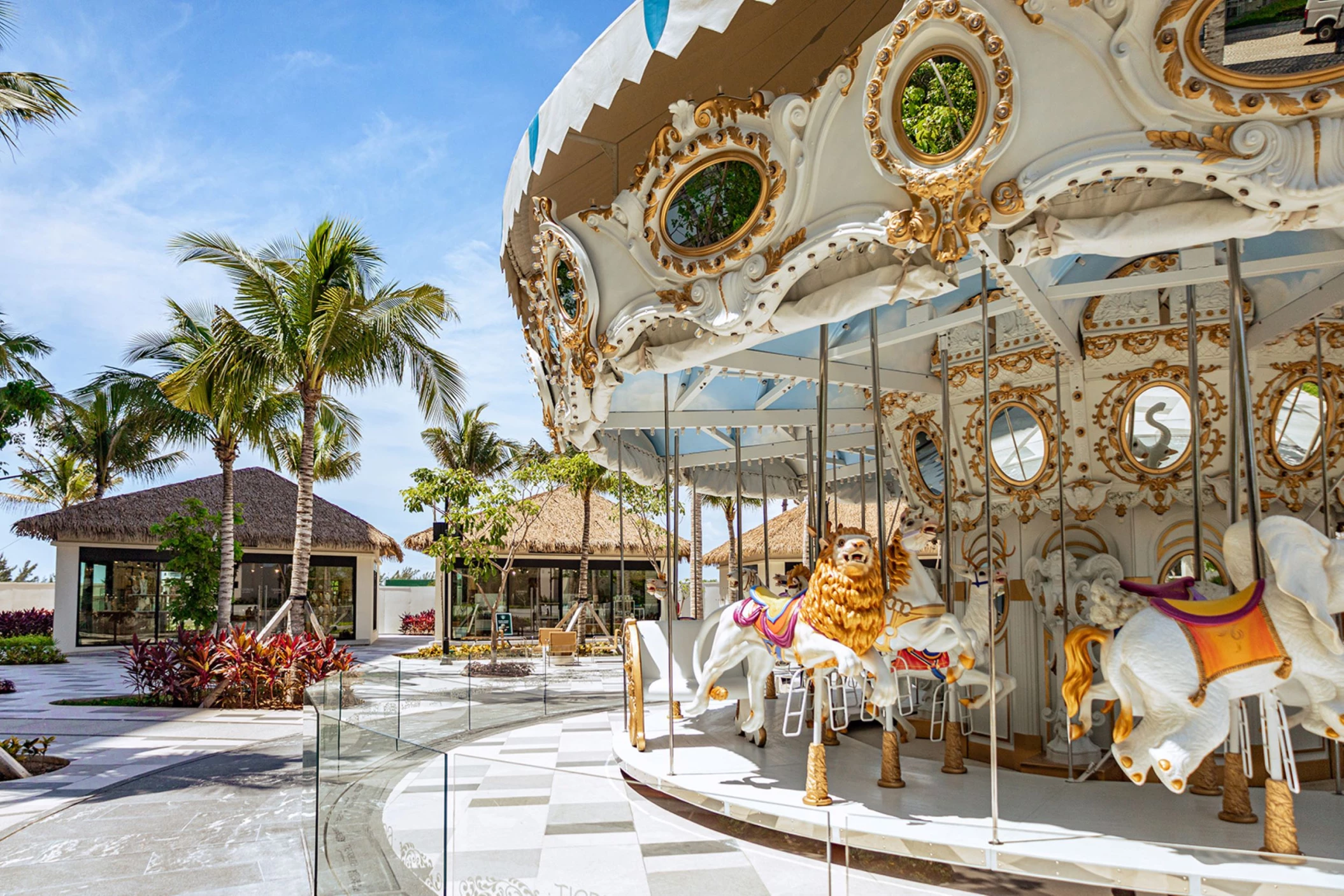 carousel at Tierra Luna wedding venue at Garza Blanca and Hotel Mousai Cancun