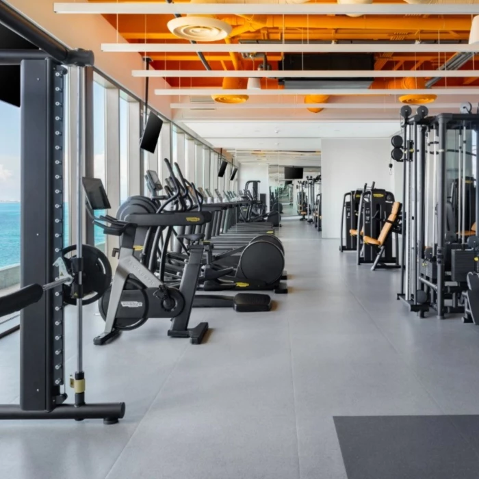fitness center at Hotel Mousai Cancun