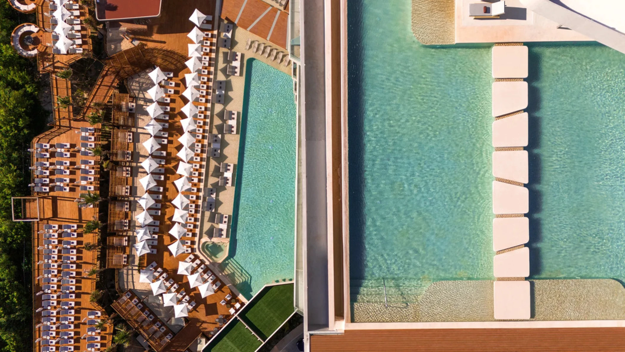 aerial view of the main pool deck at Hyatt Vivid Grand Island