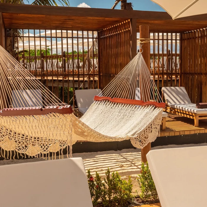 hammock and cabanas at Hyatt Vivid Grand Island