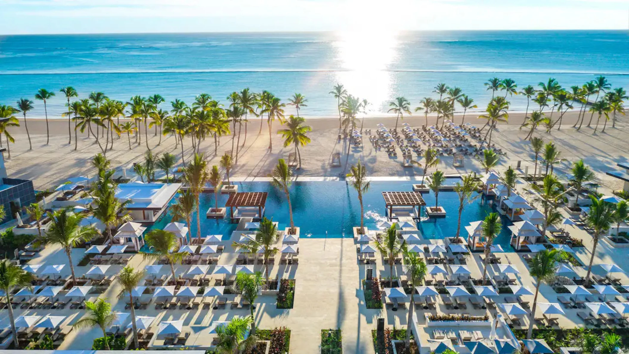 cabanas and pools and the beach at Hyatt Zilara Cap Cana