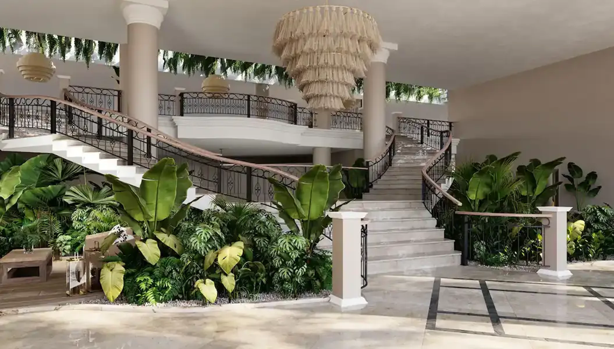 Lobby stairs at Hyatt Zilara Riviera Maya