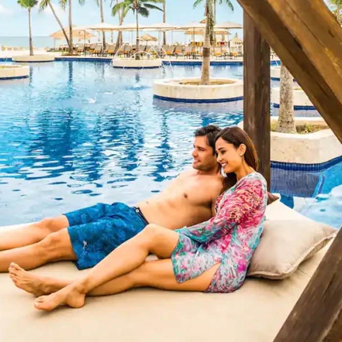 Couple chilling in the pool at Hyatt Zilara Rose hall