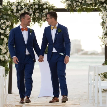 Same sex couple wedding at Hyatt Ziva Cancun