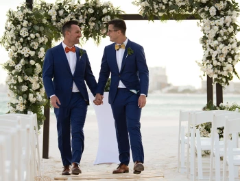 Same sex couple wedding at Hyatt Ziva Cancun