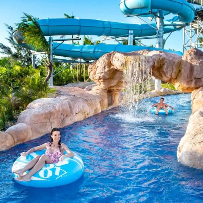 couple in the lazy river at Hyatt Ziva Cap Cana