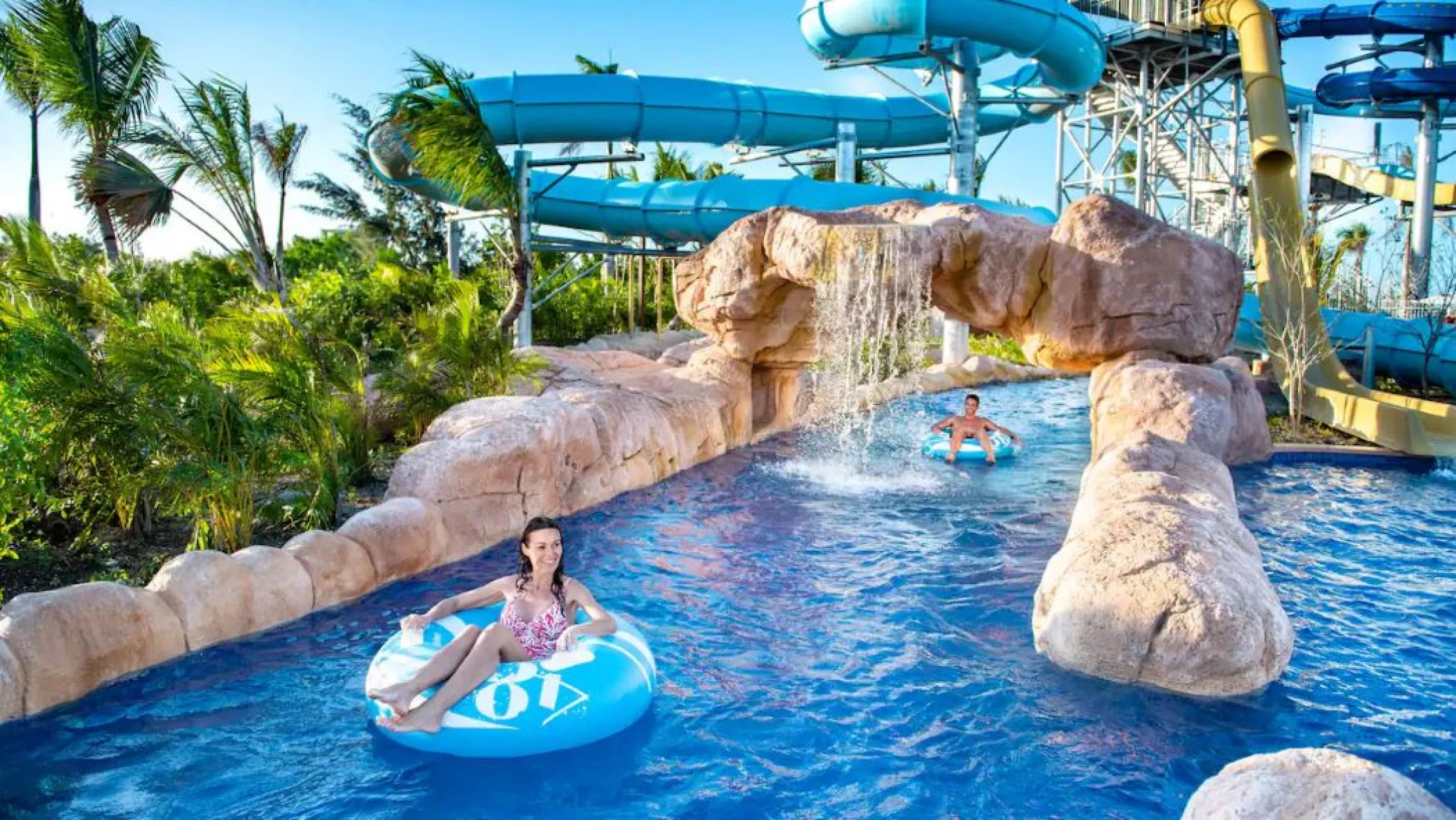 couple in the lazy river at Hyatt Ziva Cap Cana