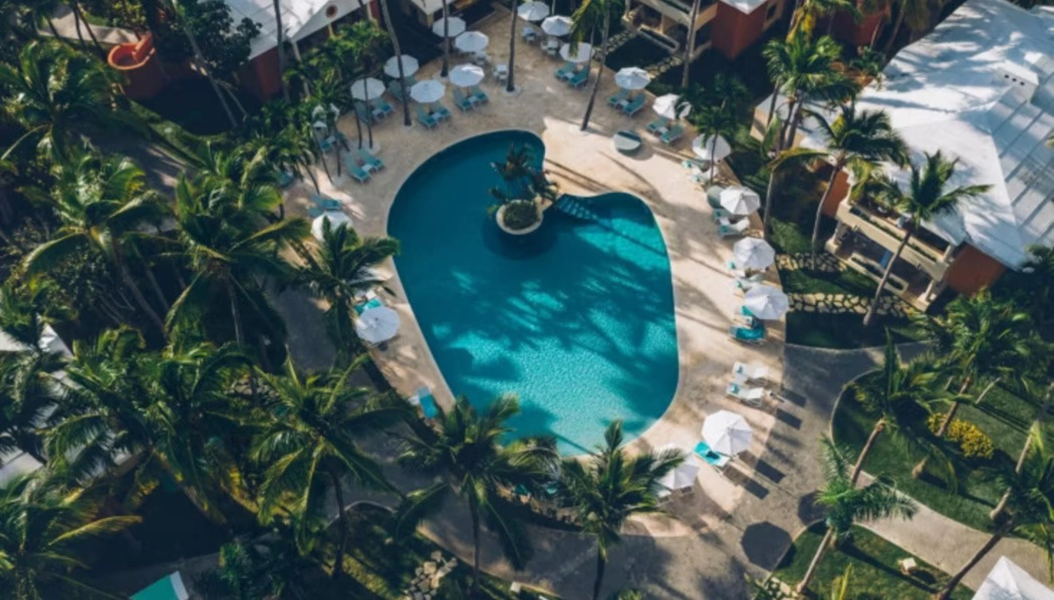 aerial image of pool at Iberostar Selection Bavaro Suites