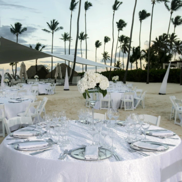 beach reception setup at Iberostar Selection Bavaro Suites