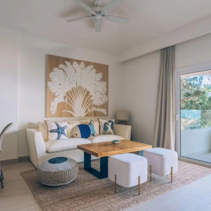 seating area inside suite at Iberostar Selection Bavaro Suites