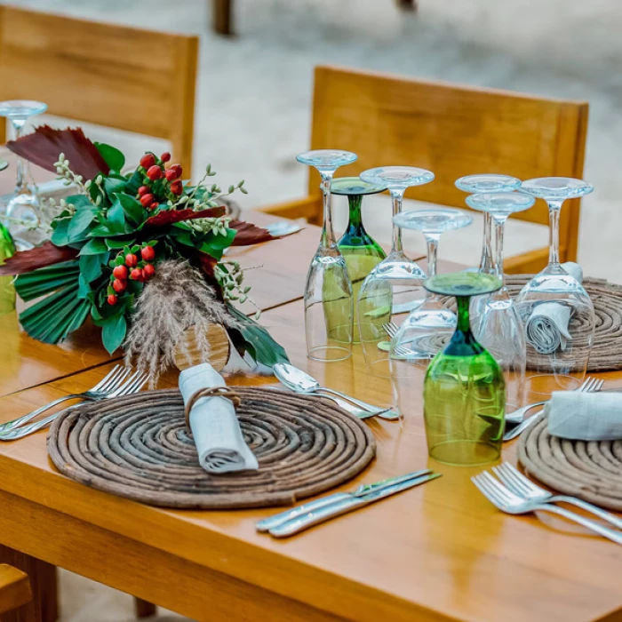 wedding table setup at Iberostar Selection Hacienda Dominicus