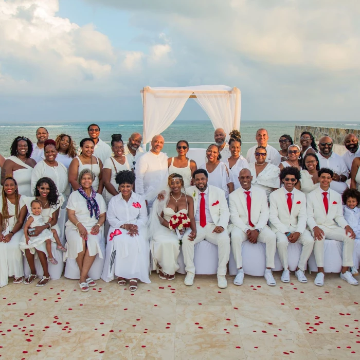 wedding party at the Sky Wedding deck venue at Iberostar Selection Riviera Cancun