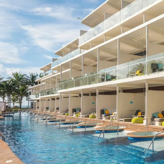swim-out suite exteriors at Iberostar Selection Riviera Cancun