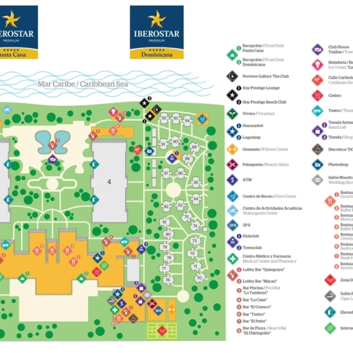 resort map of iberostar waves dominicana