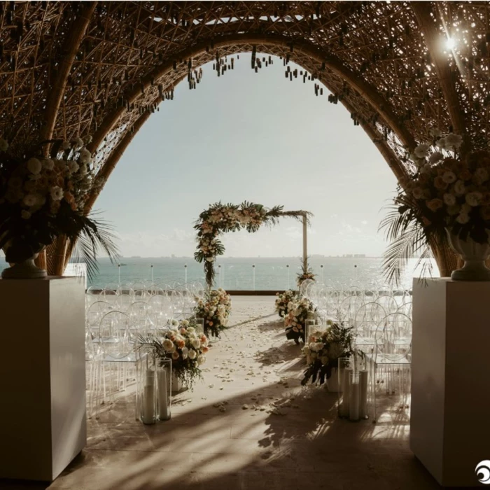 temple venue ceremony setup at impression isla mujeres by secrets