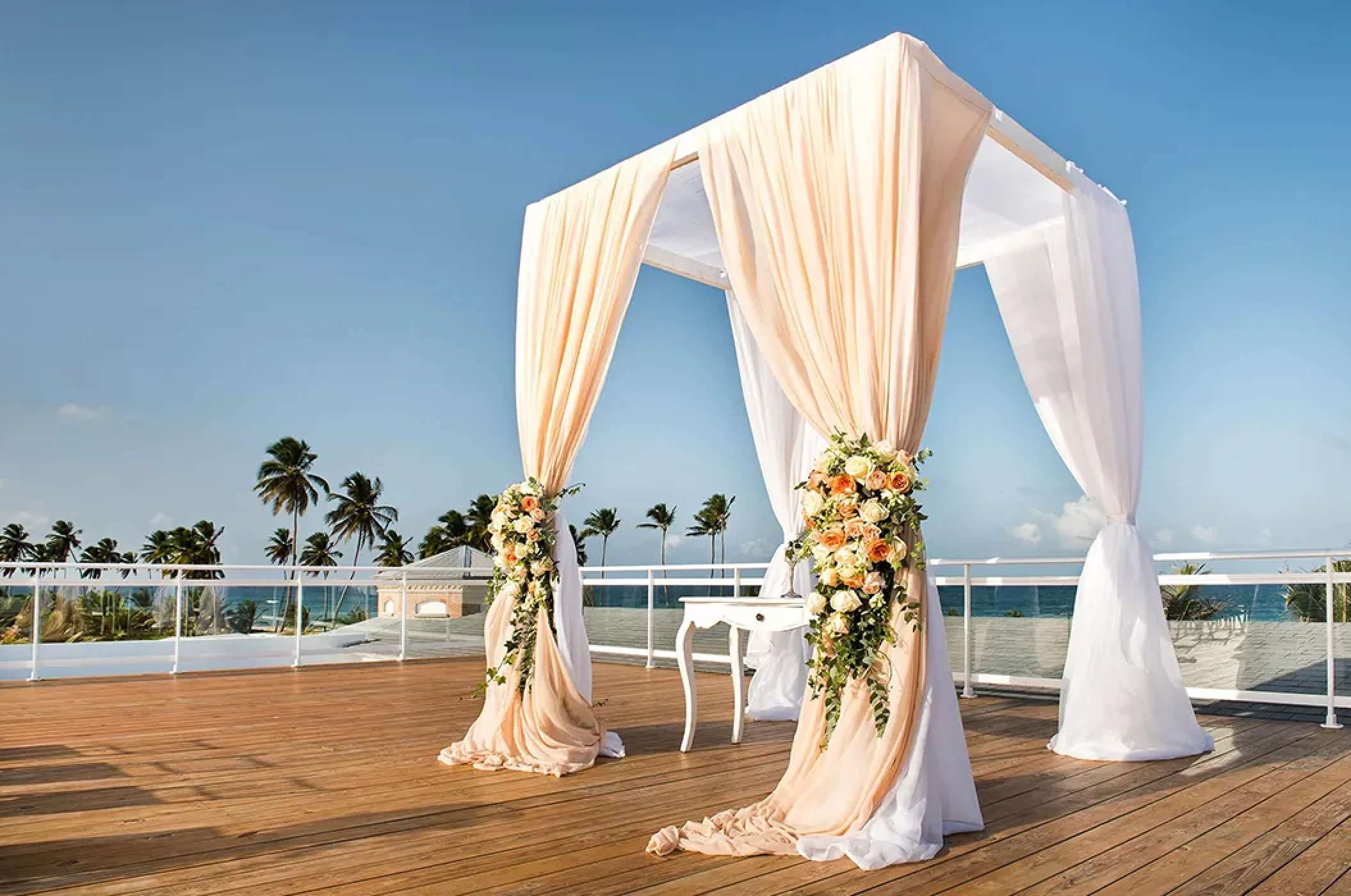 Margaritaville Island Reserve Destination Wedding ceremony setup.