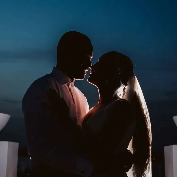 bride and groom at Le Blanc Spa Resort Cancun