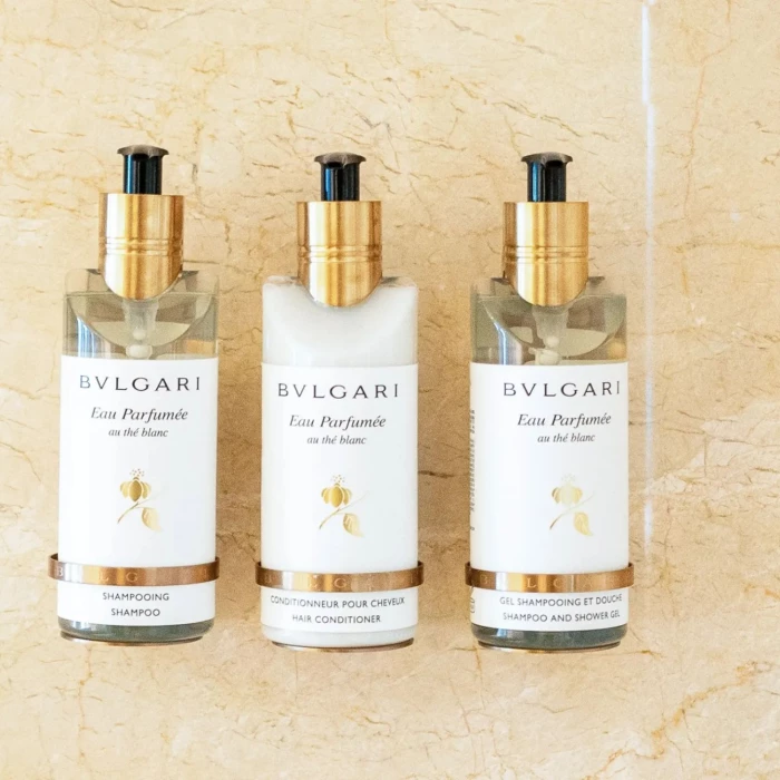 in-suite washroom amenities at Le Blanc Spa Resort Cancun