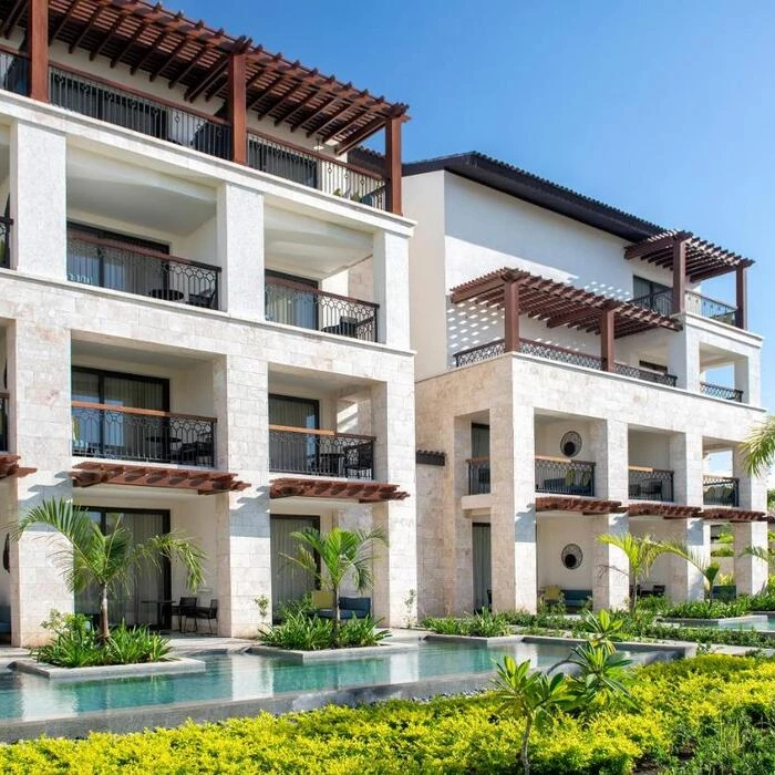 exterior of swim-out suites at Lopesan Costa Bavaro Resort