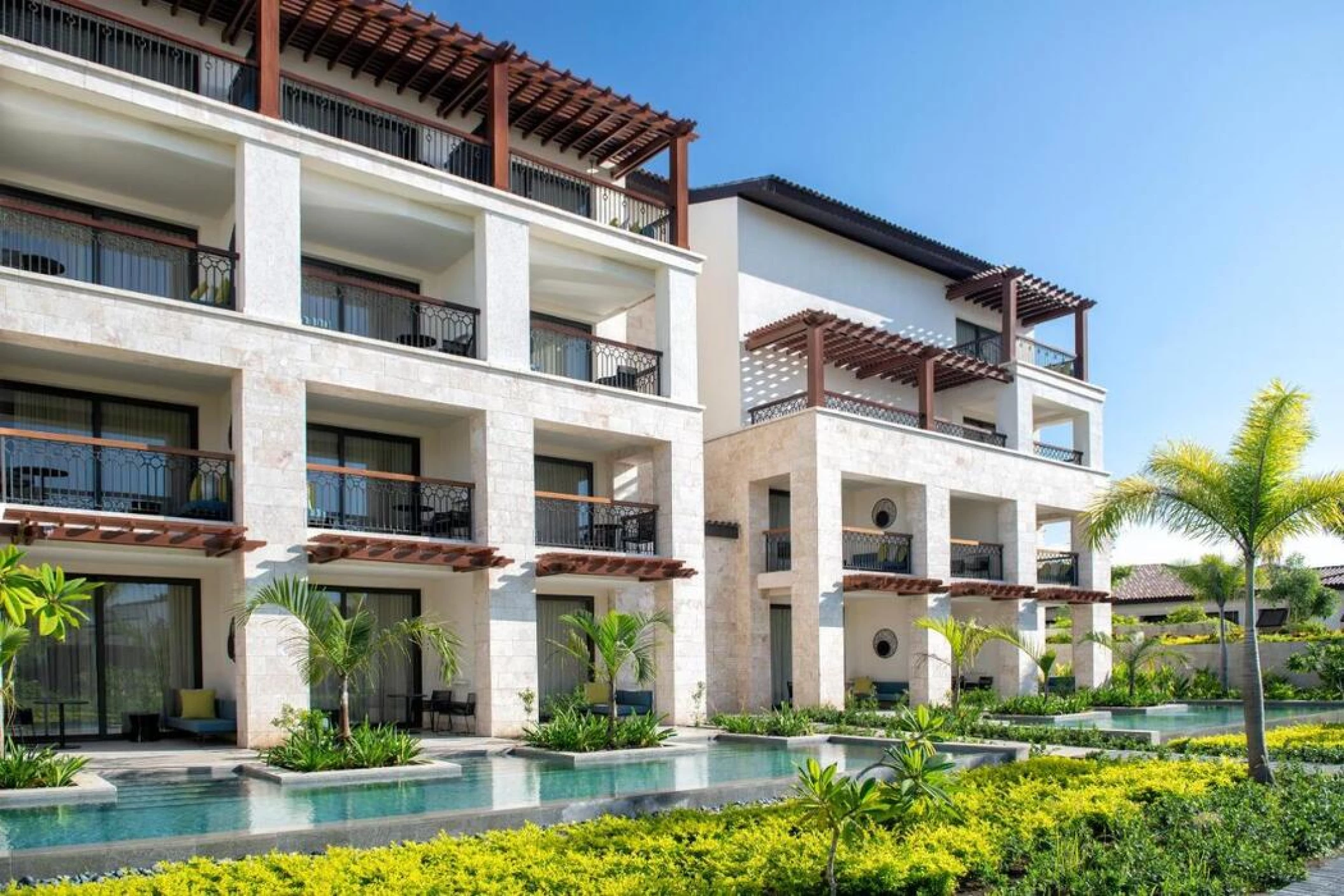 exterior of swim-out suites at Lopesan Costa Bavaro Resort