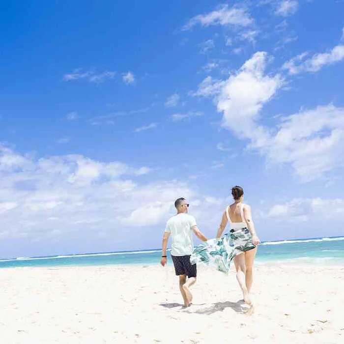 couple on the beach at Majestic Colonial Punta Cana