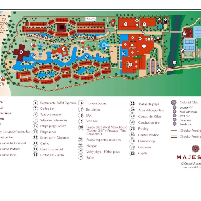 resort map of Majestic Colonial Punta Cana