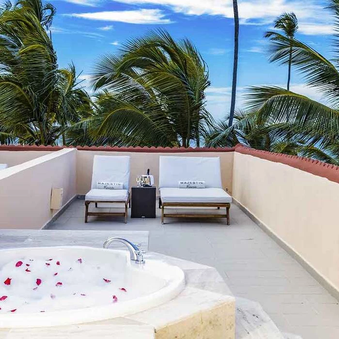 suite terrace at Majestic Colonial Punta Cana