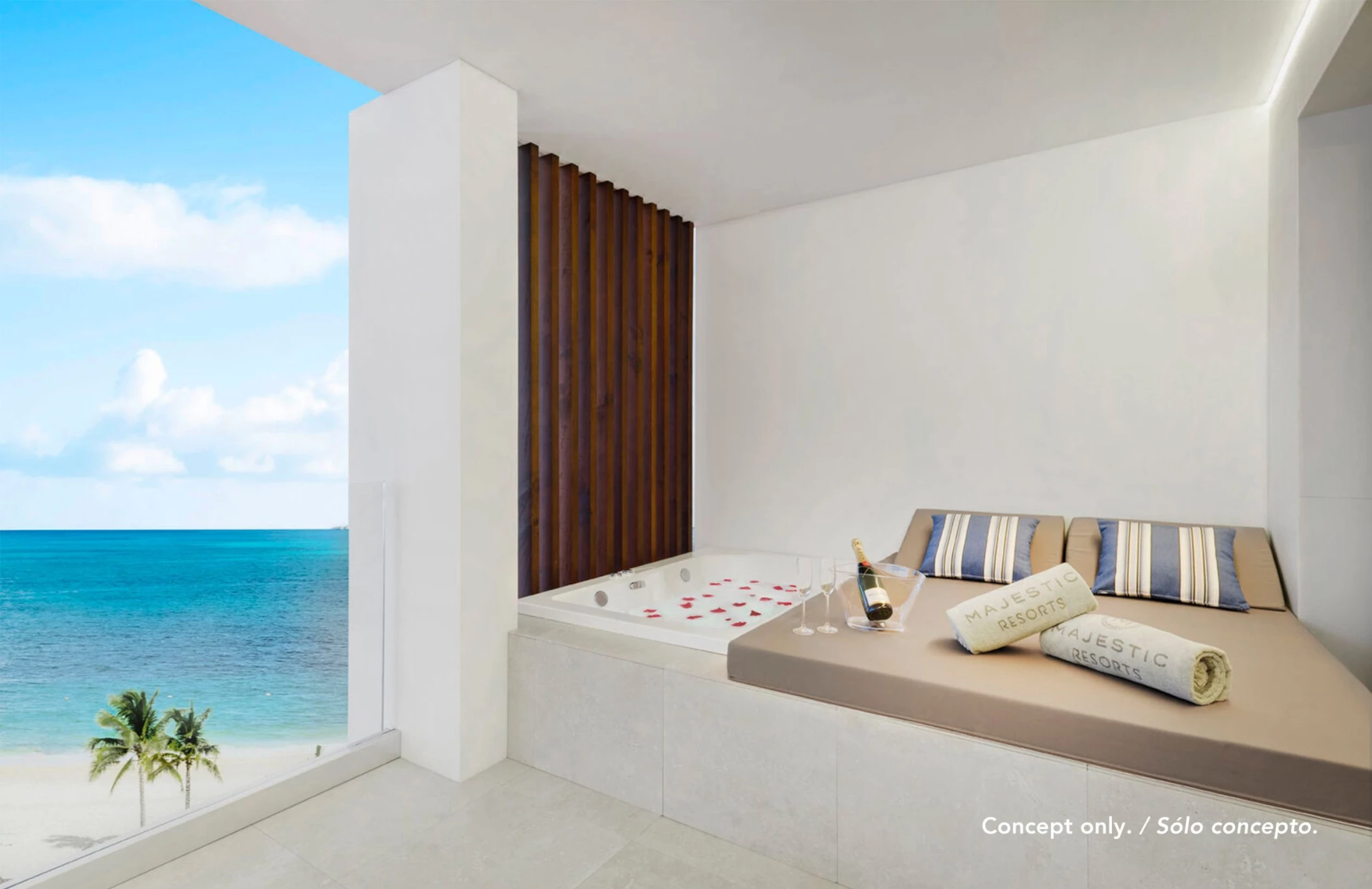 suite with hot tub in the balcony at Majestic Mirage Costa Mujeres