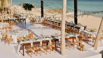 Dinner reception on patio del mar at Mar del Cabo by Velas resort