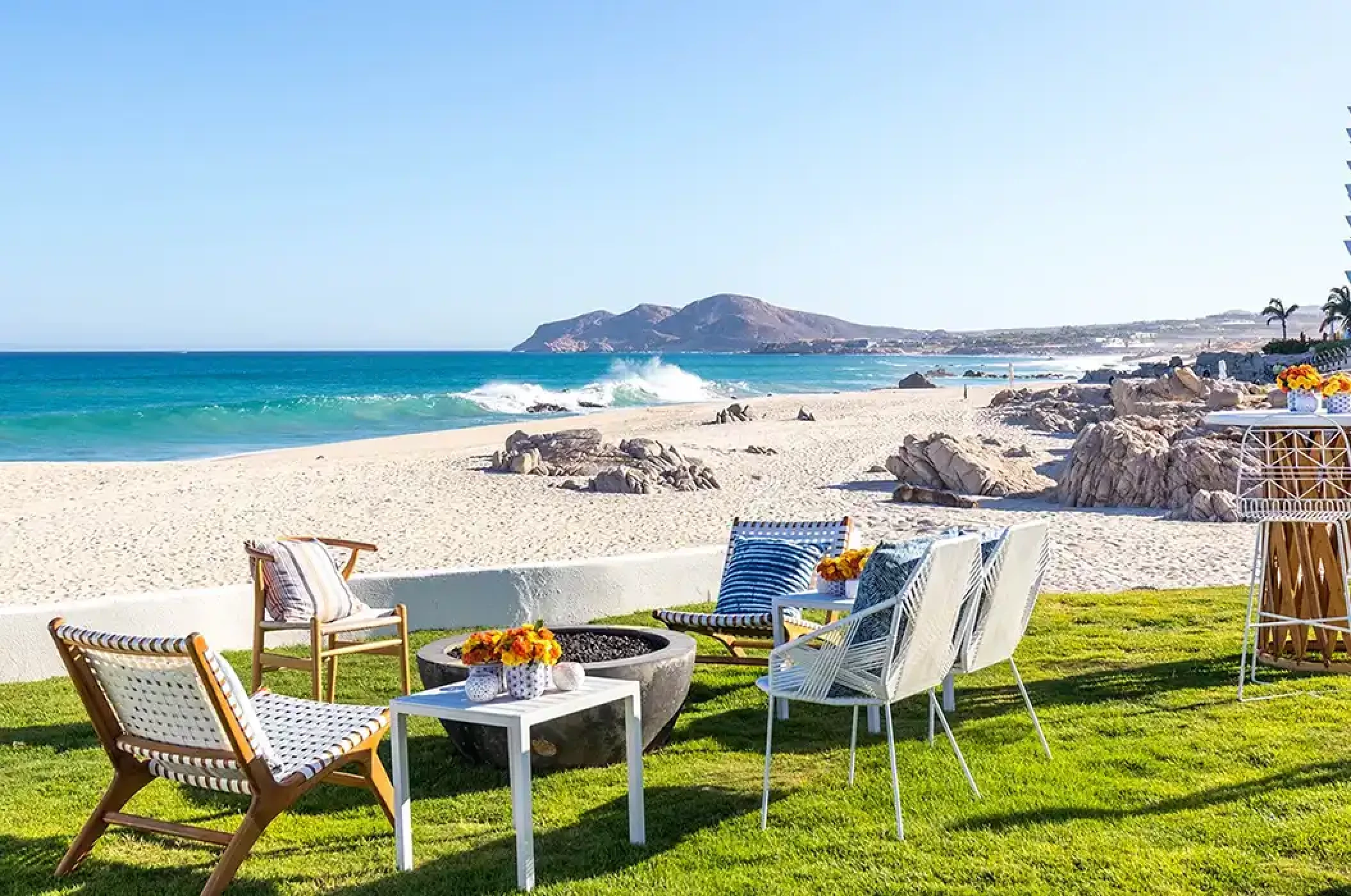 Cocktail party on the patio del mar at Mar del Cabo by Velas Resort