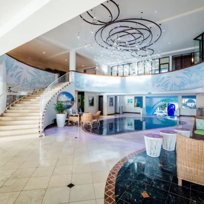 lobby of Margaritaville Beach Resort Playa Flamingo