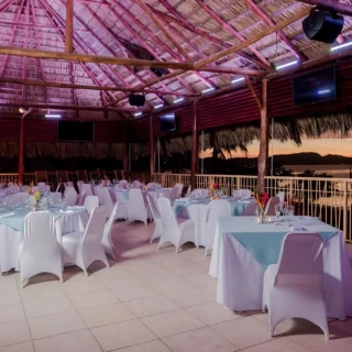 reception setup at Margaritaville Beach Resort Playa Flamingo