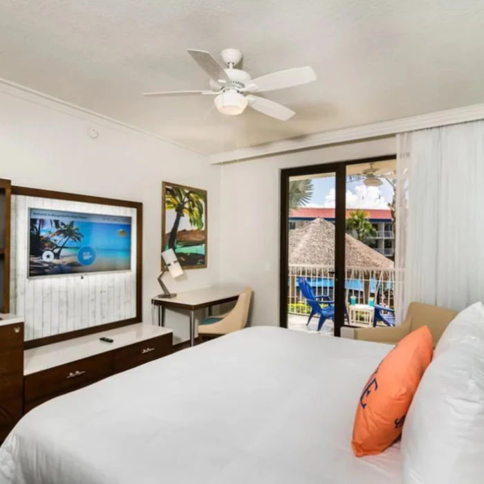 room with king bed at Margaritaville Beach Resort Playa Flamingo
