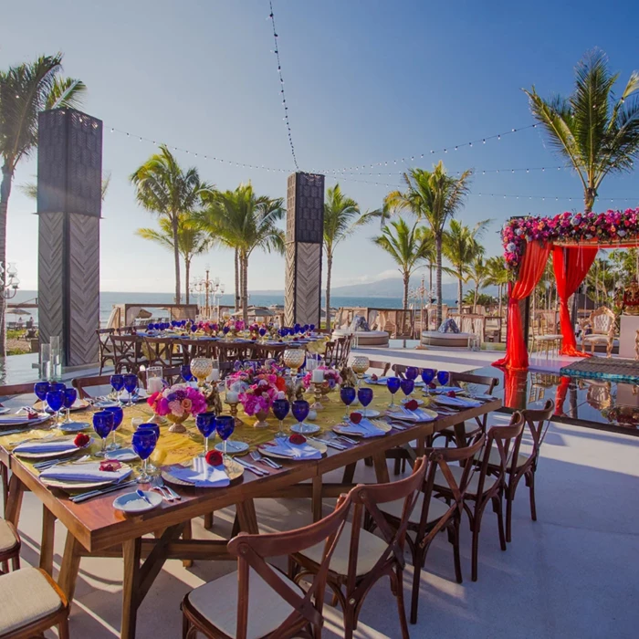 asian wedding reception setup at Armony Marival Resort & Spa Punta de Mita