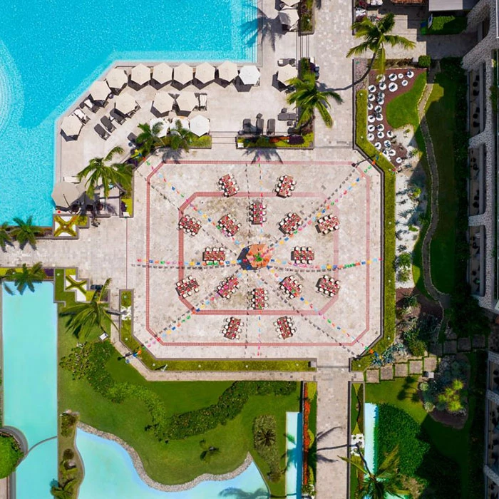 Plaza drone shot at Marriott Puerto Vallarta