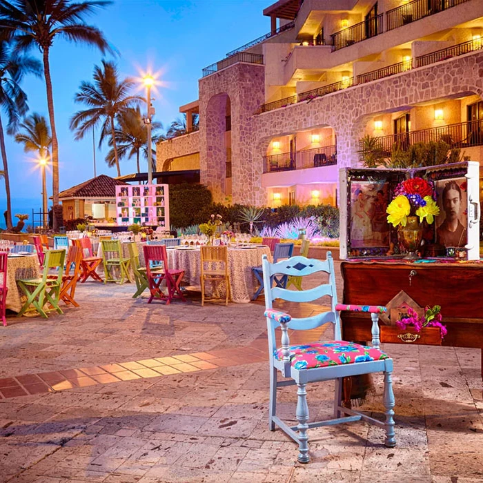 Banquet setup at Marriott Puerto Vallarta