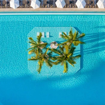 Infinity pool drone shot at Marriott Puerto Vallarta