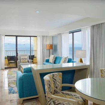 Governor Suite living room at Marriott Puerto Vallarta