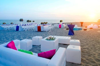Reception decor Beach Wedding Venue at Marriott Puerto Vallarta
