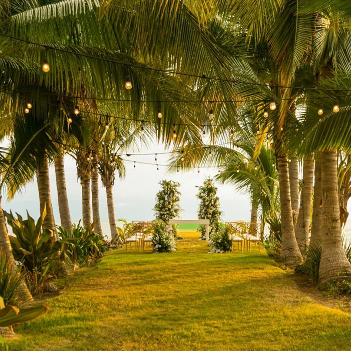 Ceremony decor on the Jetty Wedding Venue at Marriott Puerto Vallarta