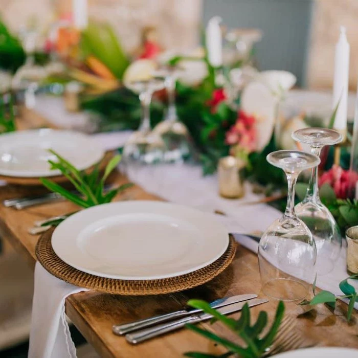 wedding table setup at melia cozumel