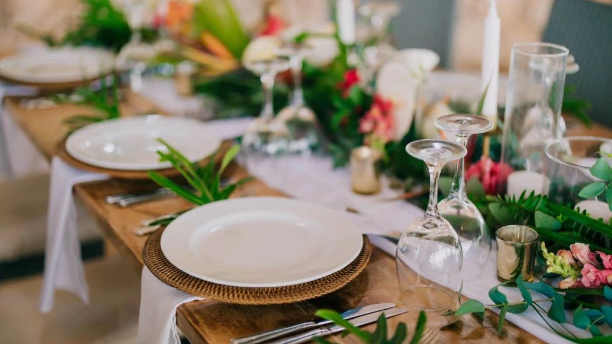 wedding table setup at melia cozumel