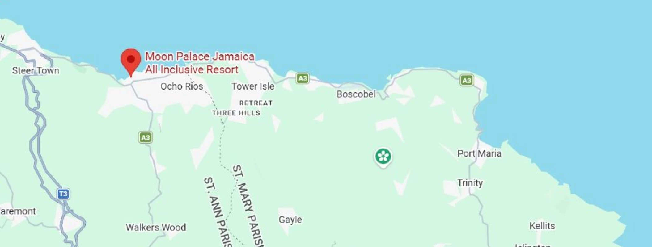map showing location of moon palace jamaica