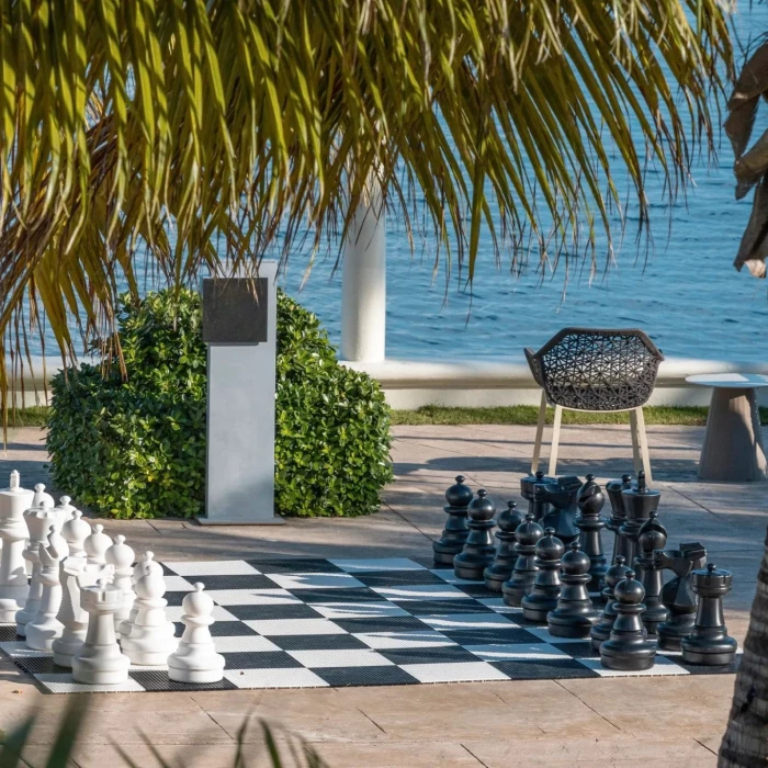 oceanfront chess at Moon Palace Jamaica