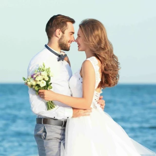 bride and groom at Mystique Holbox by Royalton